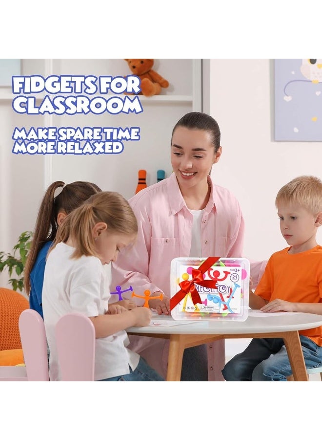 Suction Fidget Toys for Kids, 21Pcs Sensory Fidget Toys for Boys Girls, Stress Relief Desk Toys for Adults, Cars Travel Toys for Toddlers, Birthday Gifts Bulk Party Favors Kids Classroom Prize