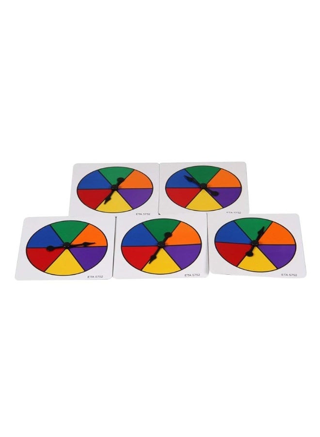 hand2mind Rainbow Color Spinners, Probability Spinner, Dry Erase Spinner Wheel, Plastic Spinners for Classroom, Arrow Game Spinner, Math Classroom Supplies, Math Manipulatives (Set of 5)