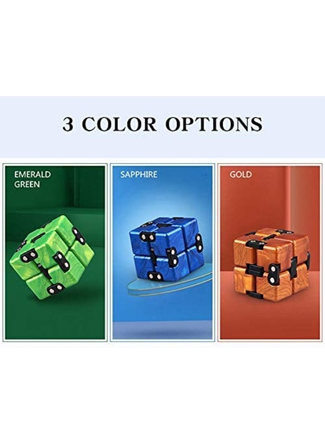 QIYI Little Golden Elephant Upgraded Infinity Cube Fidget Toy,Cool Mini Gadget Best for Stress and Anxiety Relief and Kill Time, Special Designed Texture Artistic and Fashion(Sapphire)