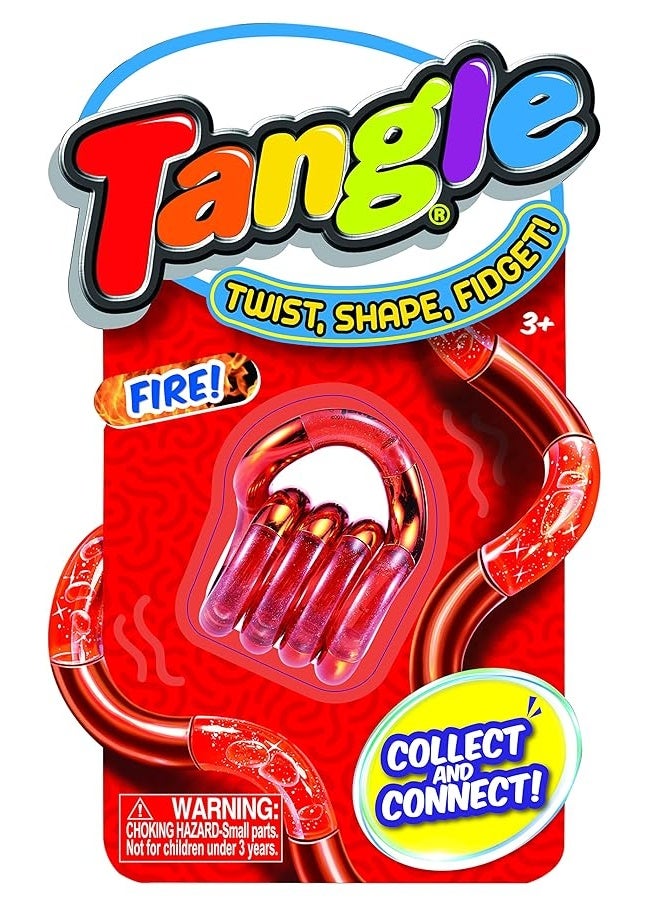 Tangle Crush 2Pack Fire and Ice  Twist Fidgets for Boys and Girls  Tangle Jr Fidget Toys