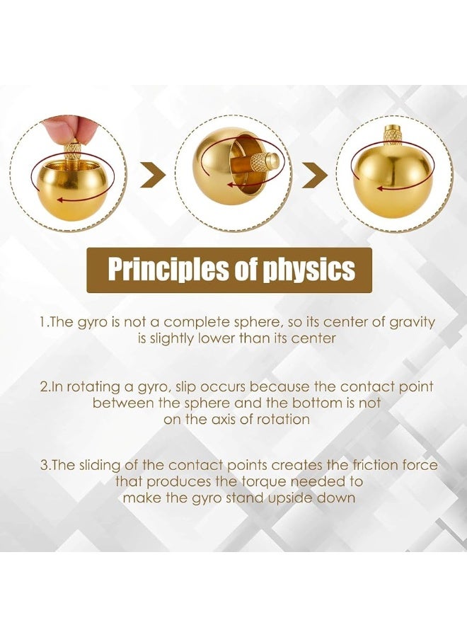 2 Pieces Metal Spinning Top Metal Flip Over Top Kids Aluminum Top Spinner Top Physics Toy Gyroscope Stainless Steel Top Educational Toys for Girls Boys and Adult