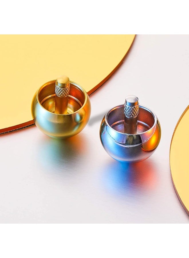 2 Pieces Metal Spinning Top Metal Flip Over Top Kids Aluminum Top Spinner Top Physics Toy Gyroscope Stainless Steel Top Educational Toys for Girls Boys and Adult