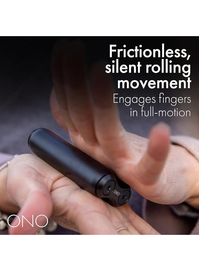 ONO Roller - Handheld Fidget Toy for Adults | Help Relieve Stress, Anxiety, Tension | Promotes Focus, Clarity | Compact, Portable Design (Full Size/Aluminum, Black)