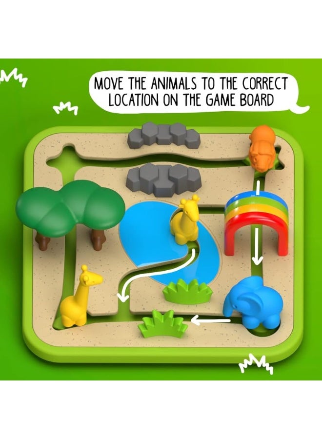 SmartGames Safari Park Jr. Preschool Puzzle Game with 60 Challenges for Ages 3 and Up