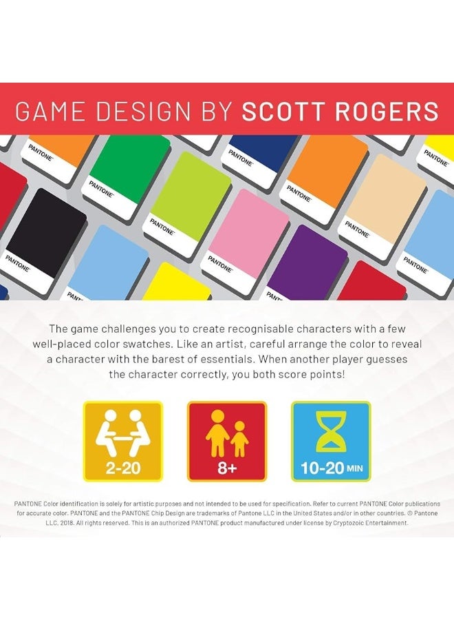 Pantone: The Game - Simple-to-Play Competitive Party Game - Ages 8 and Up - Create Pop Culture Characters Using Only Color Swatches and Your Own Creativity!