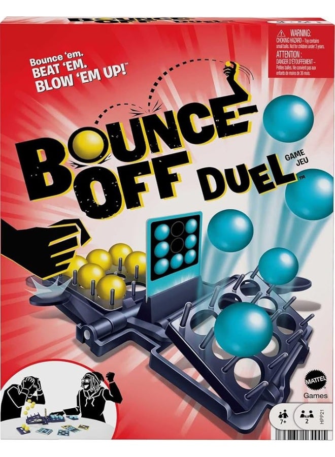 Mattel Games BounceOff Duel 2Player Game for Kids Teens  Adults Slam The Paddles  Balls Pop Out with Challenge Cards