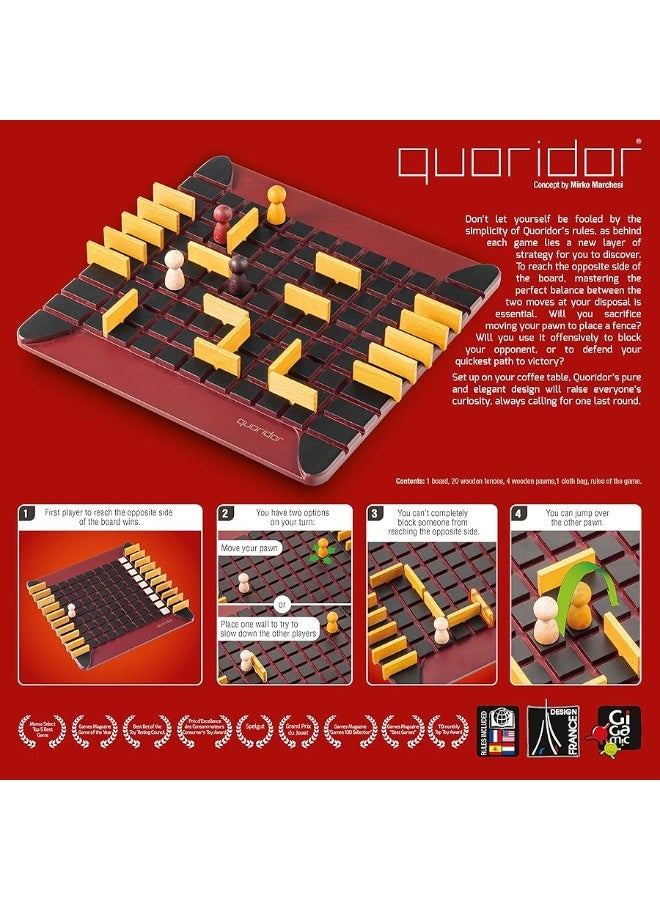 Quoridor  Abstract Strategy Game for Adults and Familes  Ages 8  2 to 4 Players  15 Minutes