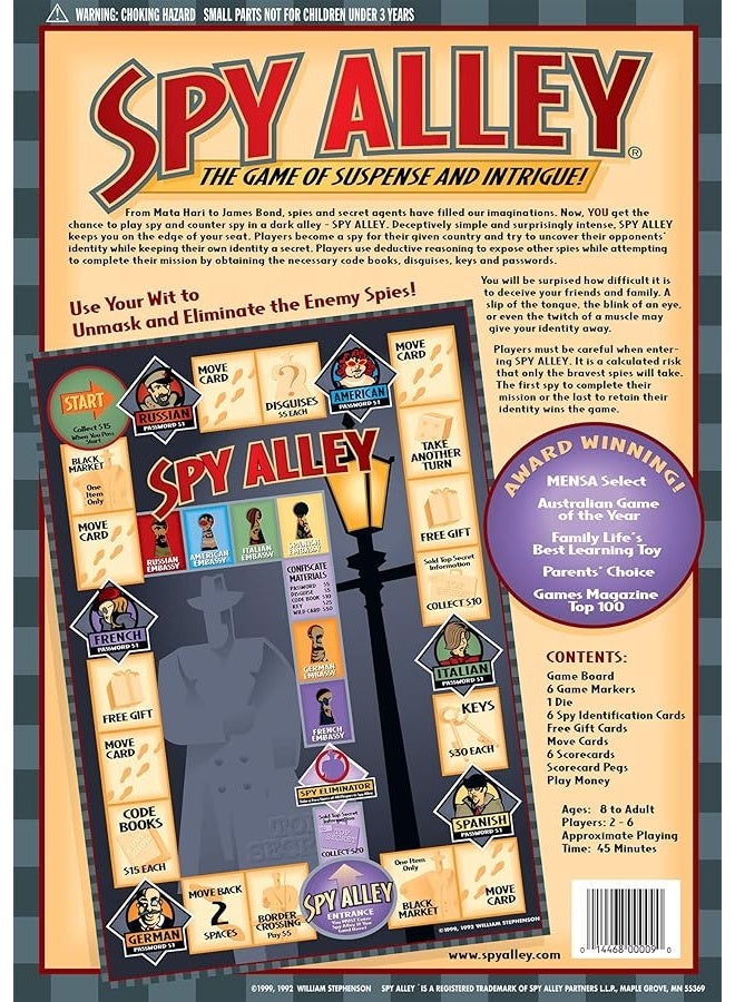 Spy Alley Mensa Award Winning Family Strategy Board Game