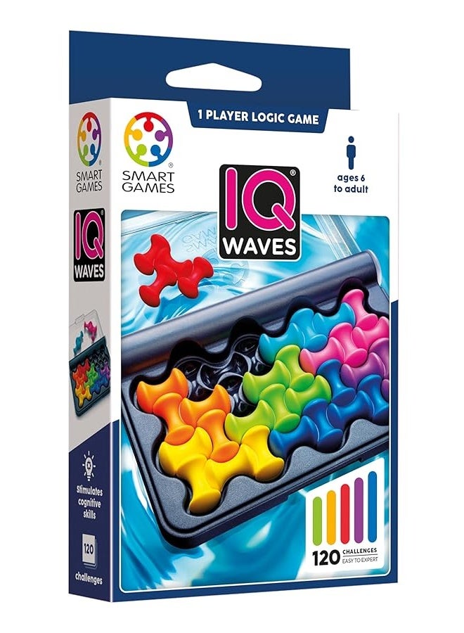 SmartGames IQ Waves Problem Solving Travel Game with 120 Challenges for Ages 6  Adult