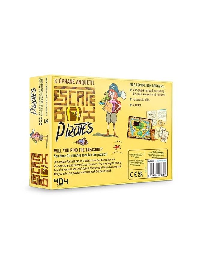 Escape Box Pirates Game  Escape Room in a Box  Fun for Family Game Night  Puzzle Solving Game for Kids and Adults  Ages 7  25 Players  Average Playtime 45 Minutes  Made by 404 On Board