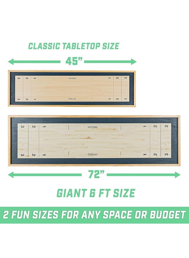 GoSports Shuffleboard and Curling 2 in 1 Board Games  Classic Tabletop or Giant Size  Choose Your Style