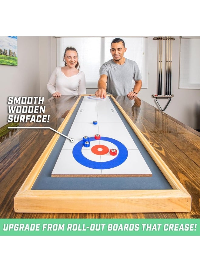 GoSports Shuffleboard and Curling 2 in 1 Board Games  Classic Tabletop or Giant Size  Choose Your Style