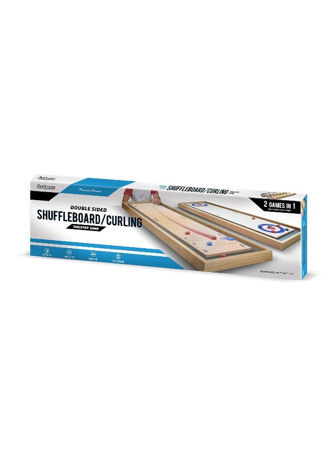 GoSports Shuffleboard and Curling 2 in 1 Board Games  Classic Tabletop or Giant Size  Choose Your Style