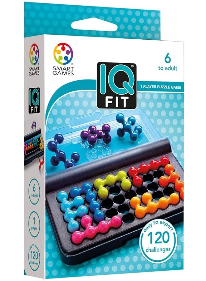 SmartGames IQ Fit - a fun 3D travel game for ages 6-adult featuring 120 challenges