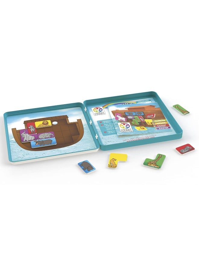 SmartGames Noah's Ark Magnetic Travel Game with 48 Challenges for Ages 5+ with Metal Travel Box