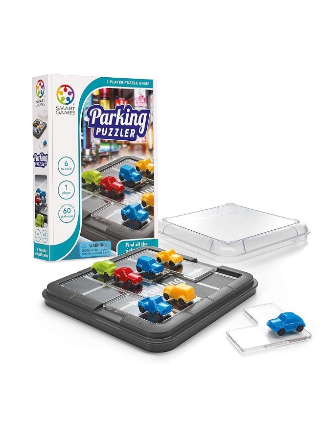 SmartGames Parking Puzzler Cognitive Skill-Building Travel Game with Portable Case featuring 60 Challenges for Ages 7 - Adult