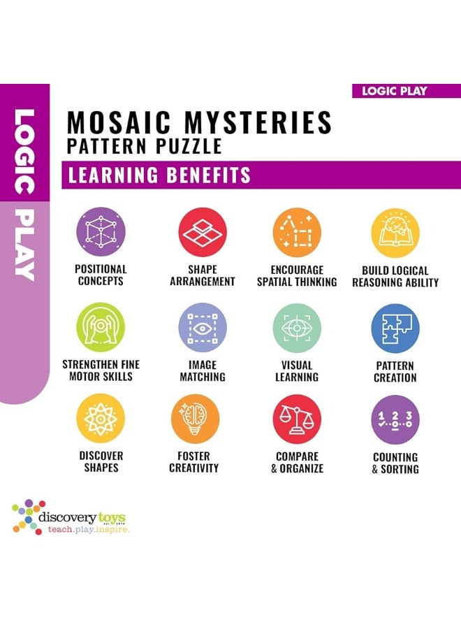 Discovery Toys Mosaic Mysteries Pattern Puzzle | Kid-Powered Learning | STEM Educational Toy Learning & Childhood Development 8 Years and Up
