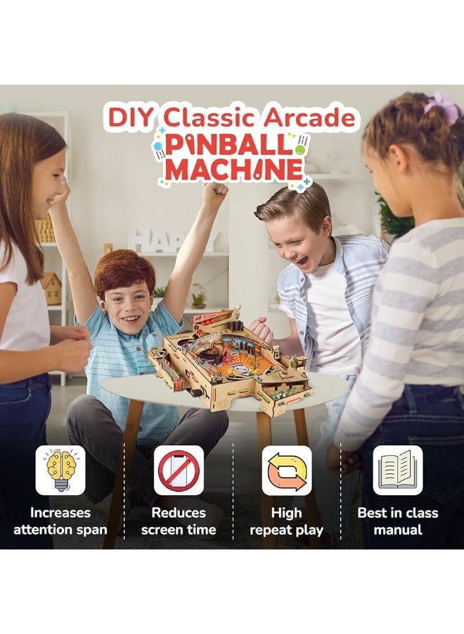 Smartivity Pinball Machine Toy for Kids Ages 8-14 Years old | Global Award Winning Arcade Game| Cool Birthday Gifts Ideas for Boys & Girls| DIY STEM Toys for 8,10,11,12,13,14I Wooden Engineering Games