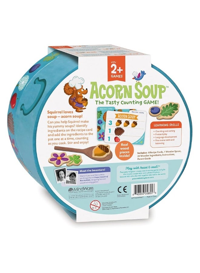 Peaceable Kingdom Acorn Soup â€“ Game for You and Your 2 + Year Old â€“ Fun Toddler Games Ages 2â€“4 That Teach Numbers and Counting Skills