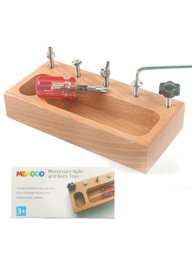 MEROCO Montessori Screw Driver Board for Kids Montessori Materials Basic Skills Educational Learning Toys for 3 4 5 Year Old Kids Toddlers Sensory Montessori Toy Preschool Classroom Fine Motor Skills