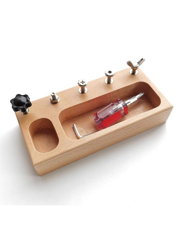 MEROCO Montessori Screw Driver Board for Kids Montessori Materials Basic Skills Educational Learning Toys for 3 4 5 Year Old Kids Toddlers Sensory Montessori Toy Preschool Classroom Fine Motor Skills