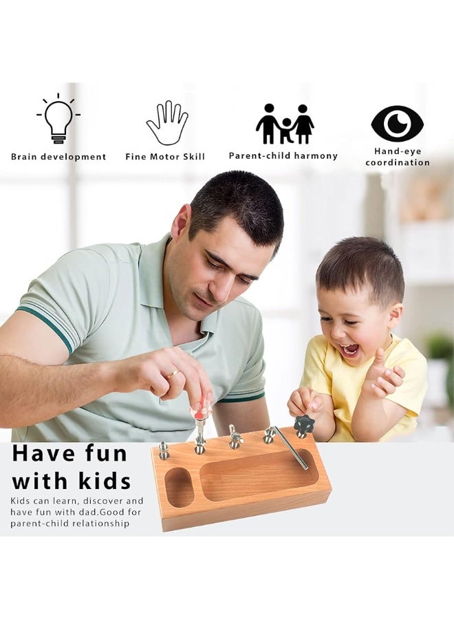 MEROCO Montessori Screw Driver Board for Kids Montessori Materials Basic Skills Educational Learning Toys for 3 4 5 Year Old Kids Toddlers Sensory Montessori Toy Preschool Classroom Fine Motor Skills