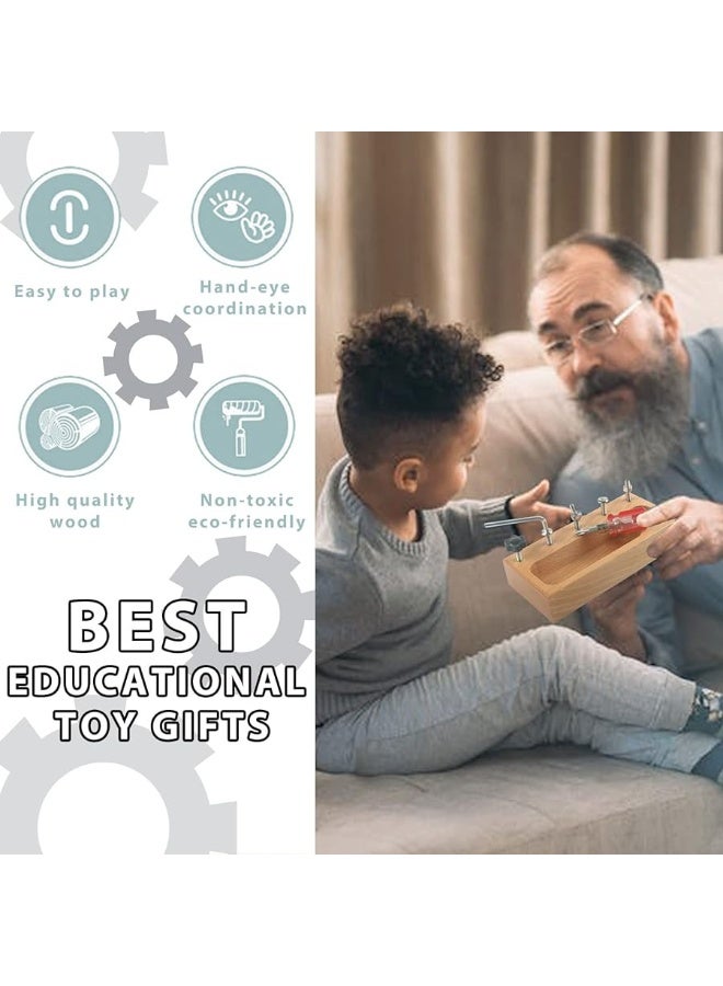 MEROCO Montessori Screw Driver Board for Kids Montessori Materials Basic Skills Educational Learning Toys for 3 4 5 Year Old Kids Toddlers Sensory Montessori Toy Preschool Classroom Fine Motor Skills