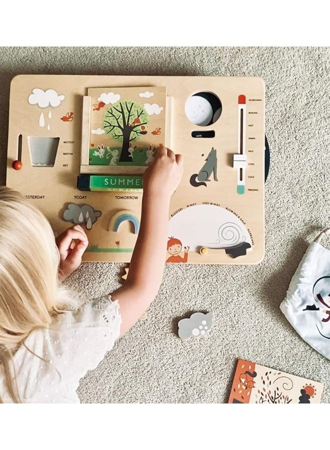 Tender Leaf Toys - Weather Watch - Educational Wooden Weatherboard for Kids - Perfect Climate Teaching Toy Station for Kids to Play and Learn for Age 3+