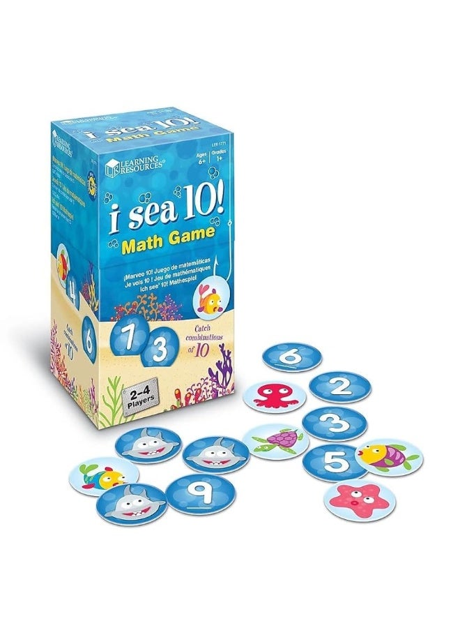 Learning Resources I Sea 10 Game Math Games Addition and Subtraction Homeschool  Classroom Math Games Educational Includes 100 Cards Ages 6