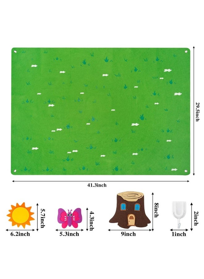 WATINC Insect Teaching Felt Board Story Set 3.5 Ft 45Pcs Preschool Bug Animals Caterpillar Bee Butterfly Dragonfly Storytelling Flannel Early Learning Play Kit Wall Hanging Gift for Toddlers