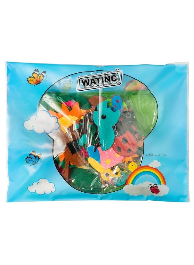 WATINC Insect Teaching Felt Board Story Set 3.5 Ft 45Pcs Preschool Bug Animals Caterpillar Bee Butterfly Dragonfly Storytelling Flannel Early Learning Play Kit Wall Hanging Gift for Toddlers