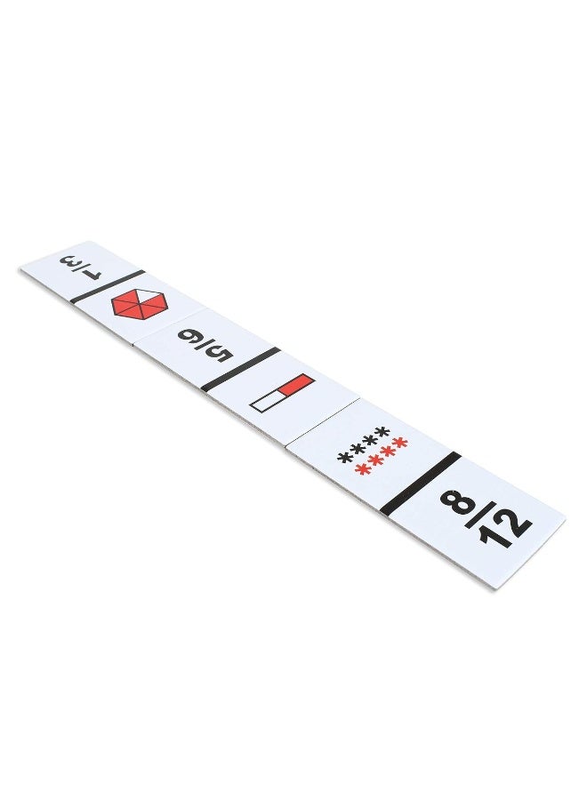 LEARNING ADVANTAGE The Original Fraction Dominoes - in Home Learning Fraction Game - 49 Dominoes - Math Manipulative for Kids - Equivalents, Adding and Subtracting Fractions
