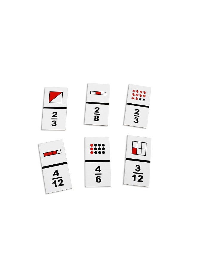 LEARNING ADVANTAGE The Original Fraction Dominoes - in Home Learning Fraction Game - 49 Dominoes - Math Manipulative for Kids - Equivalents, Adding and Subtracting Fractions