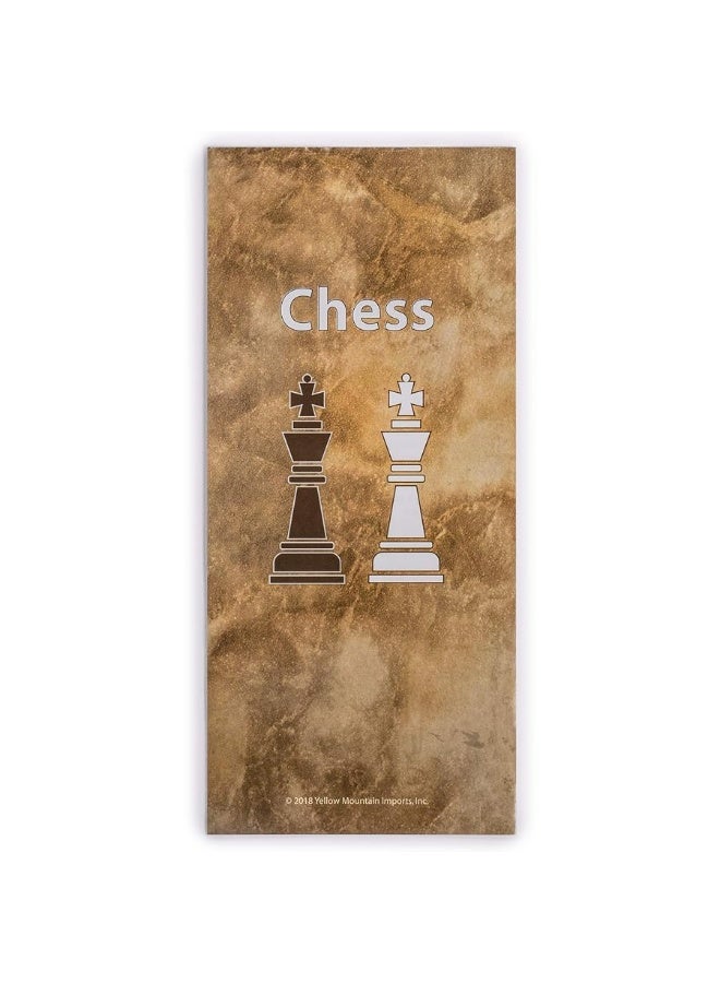 Yellow Mountain Imports Travel Magnetic Chess Mini-Set (6.3 Inches) - Compact, Folding, Educational Board Game