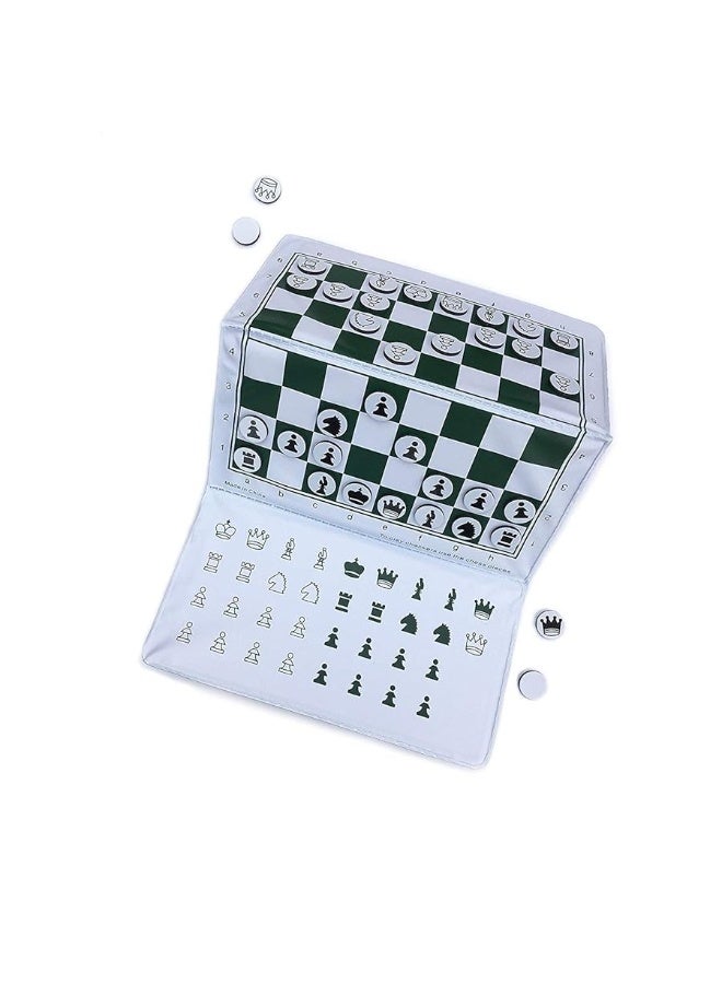 WE Games Magnetic Chess Set, Mini Travel Chess Board with Magnetic Pieces, Pocket Chess Set for On-the-Go Practice 2 Extra Queens and Blanks for Learning, Foldable Travel Chess Set for Adults and Kids