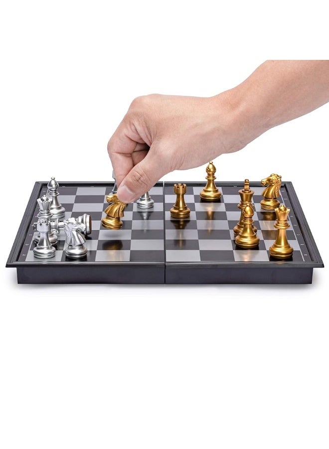 Yellow Mountain Imports Travel Magnetic Chess Set (9.8-Inch) - Folding and Portable Board Game