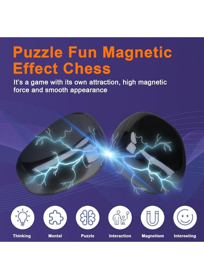 Magnetic Chess Game, Fun Table Top Magnet Game, Magnet Board Game, Strategy Game for Kids & Adults, Family Party Games (B)