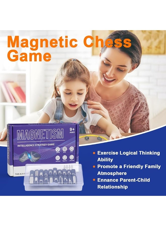 Magnetic Chess Game, Fun Table Top Magnet Game, Magnet Board Game, Strategy Game for Kids & Adults, Family Party Games (B)