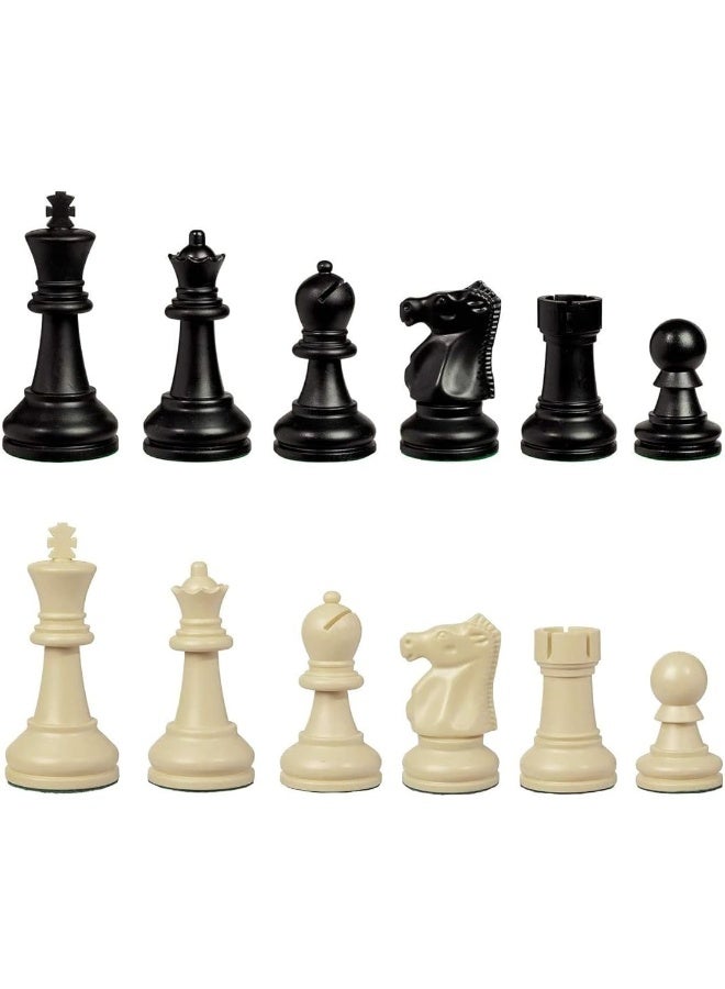 Bobby Fischer Ultimate Chess Pieces Set, Staunton Plastic Tournament Chess Set -Extra Queens, Triple Weighted