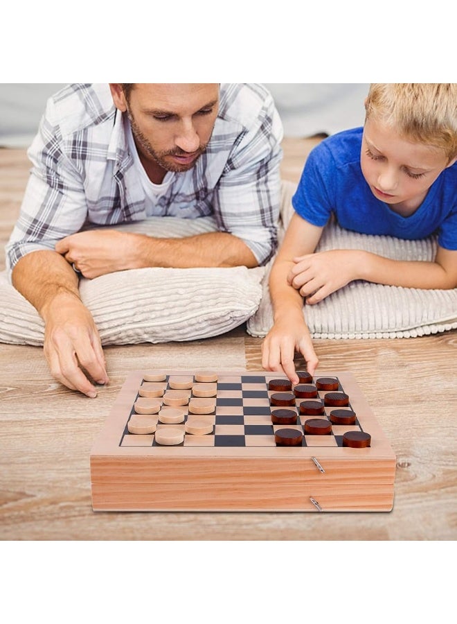 Juegoal 4-in-1 Wooden Fast Sling Puck Set for Kids and Adults, Chess, Checkers, Tic Tac Toe Games, Travel Portable Folding Tabletop Chess Board Game Sets, Interactive Families Toys