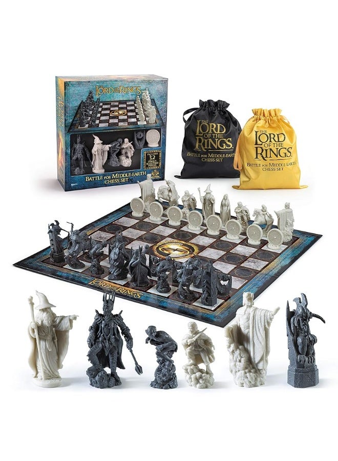 The Noble Collection The Lord of The Rings - Chess Set: Battle for Middle-Earth,Black, for 5 Players