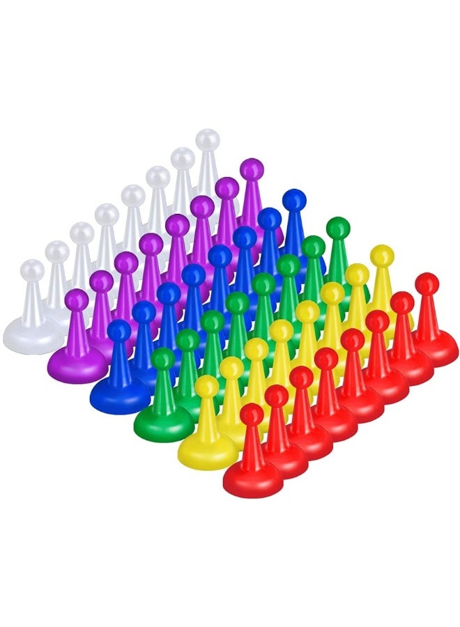 48 Pcs 1 Inch Board Game Pieces Multicolor Pawns Board Game Pawns Plastic Chess Pieces for Board Games Component Tabletop Markers Accessories Random Color