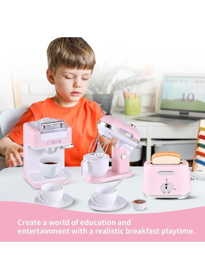 Ehome Play Kitchen Toys Kids Kitchen Accessories Pretend Play Kitchen Appliances Toy Set with Coffee Maker Mixer Toaster for Kids Toddler Kitchen Playset Ages 48 Girls