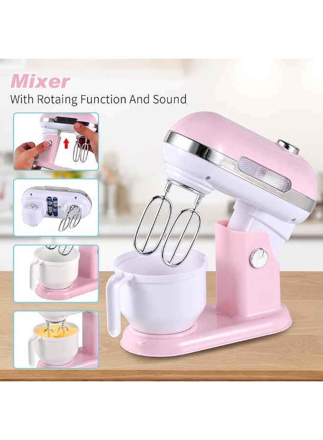 Ehome Play Kitchen Toys Kids Kitchen Accessories Pretend Play Kitchen Appliances Toy Set with Coffee Maker Mixer Toaster for Kids Toddler Kitchen Playset Ages 48 Girls