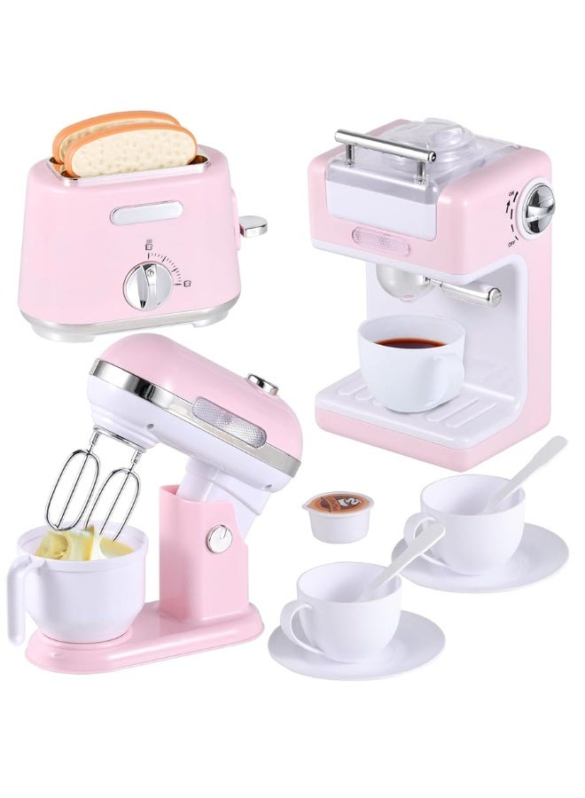 Ehome Play Kitchen Toys Kids Kitchen Accessories Pretend Play Kitchen Appliances Toy Set with Coffee Maker Mixer Toaster for Kids Toddler Kitchen Playset Ages 48 Girls