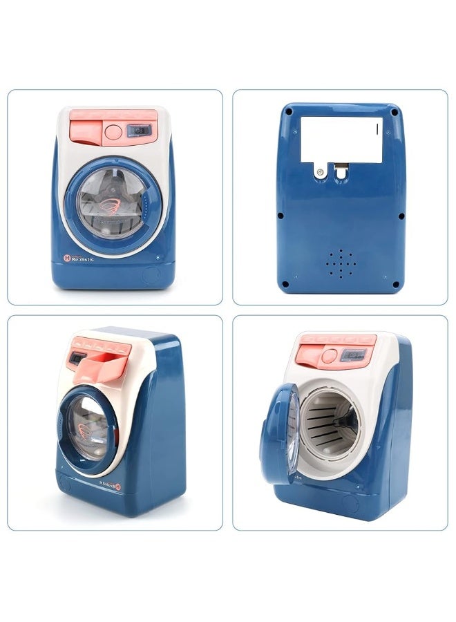 deAO Washing Machine Toy for Kids Dollhouse Furniture Pretend Play Household Appliance Realistic Sounds with Lights Laundry Play Set with Rotatable Roller for Children Birthday Presentâ€¦