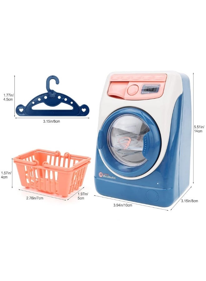 deAO Washing Machine Toy for Kids Dollhouse Furniture Pretend Play Household Appliance Realistic Sounds with Lights Laundry Play Set with Rotatable Roller for Children Birthday Presentâ€¦