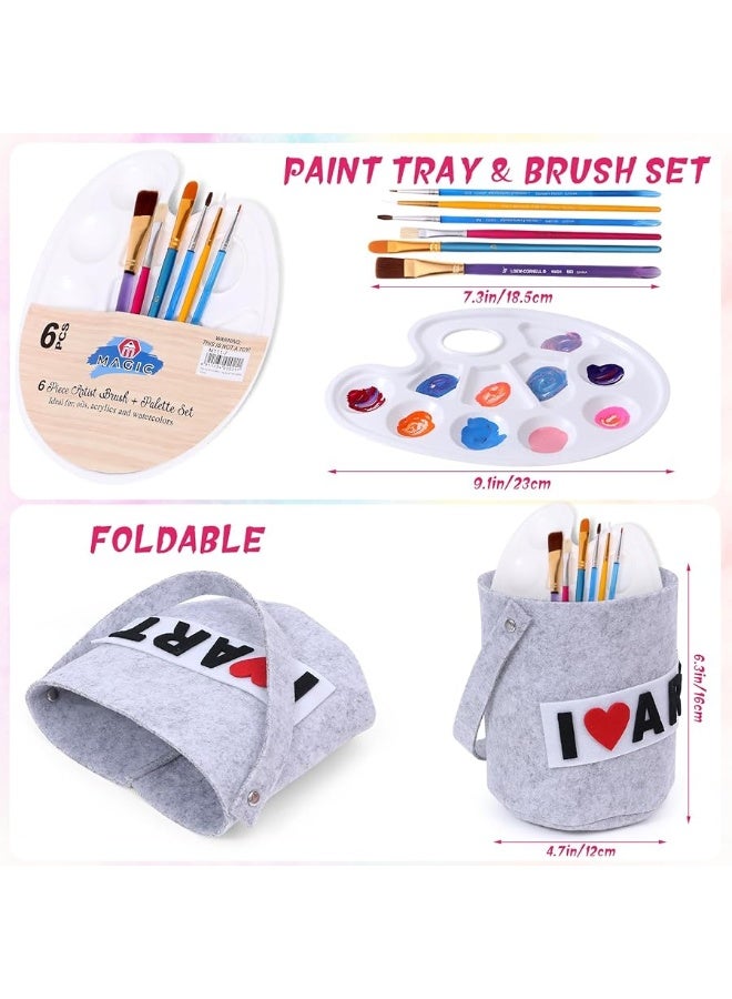 Tacobear Kids Artist Costume with Overalls Beret Beard Bow Tie Paint Bucket Brush, Halloween Career Day Outfit for Boys Girls