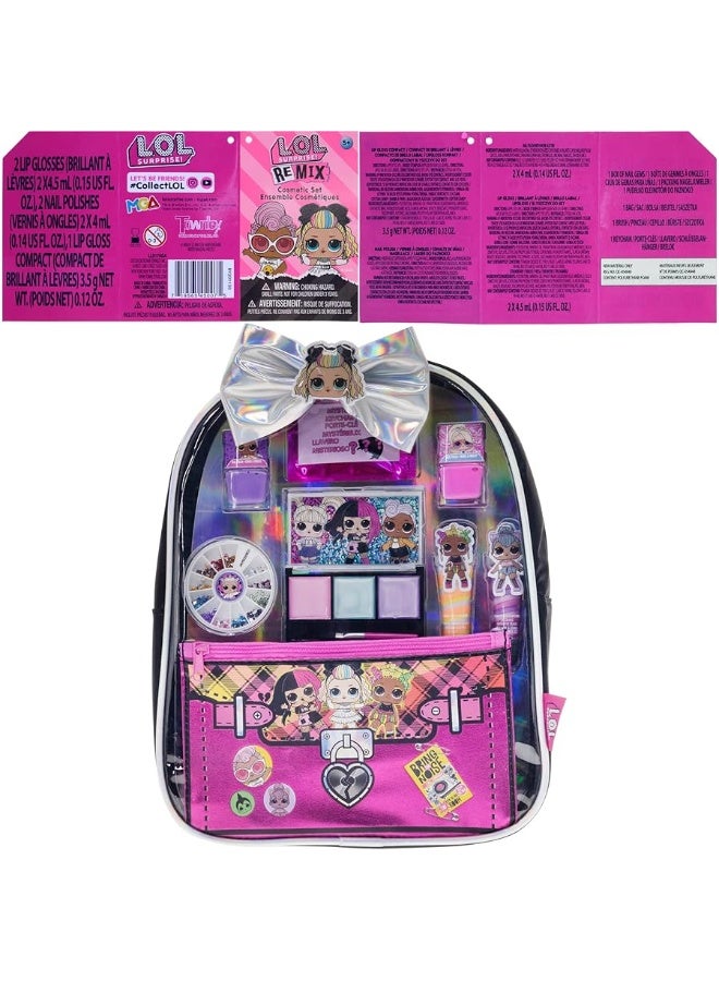 Townley Girl L.O.L. Surprise Backpack Beauty Set for Kids - 11-Piece Makeup Kit Perfect for Parties, Sleepovers, and Makeovers, Ages 3 and Up