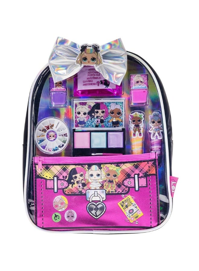 Townley Girl L.O.L. Surprise Backpack Beauty Set for Kids - 11-Piece Makeup Kit Perfect for Parties, Sleepovers, and Makeovers, Ages 3 and Up